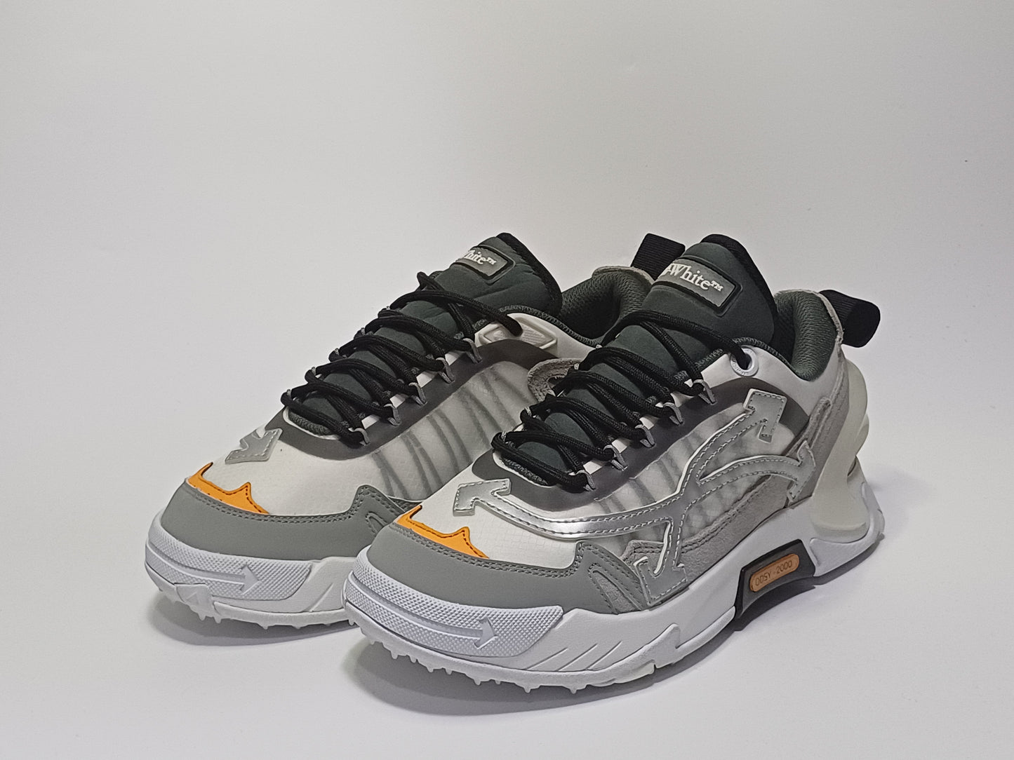 Off White Plataforma Gris Naranja