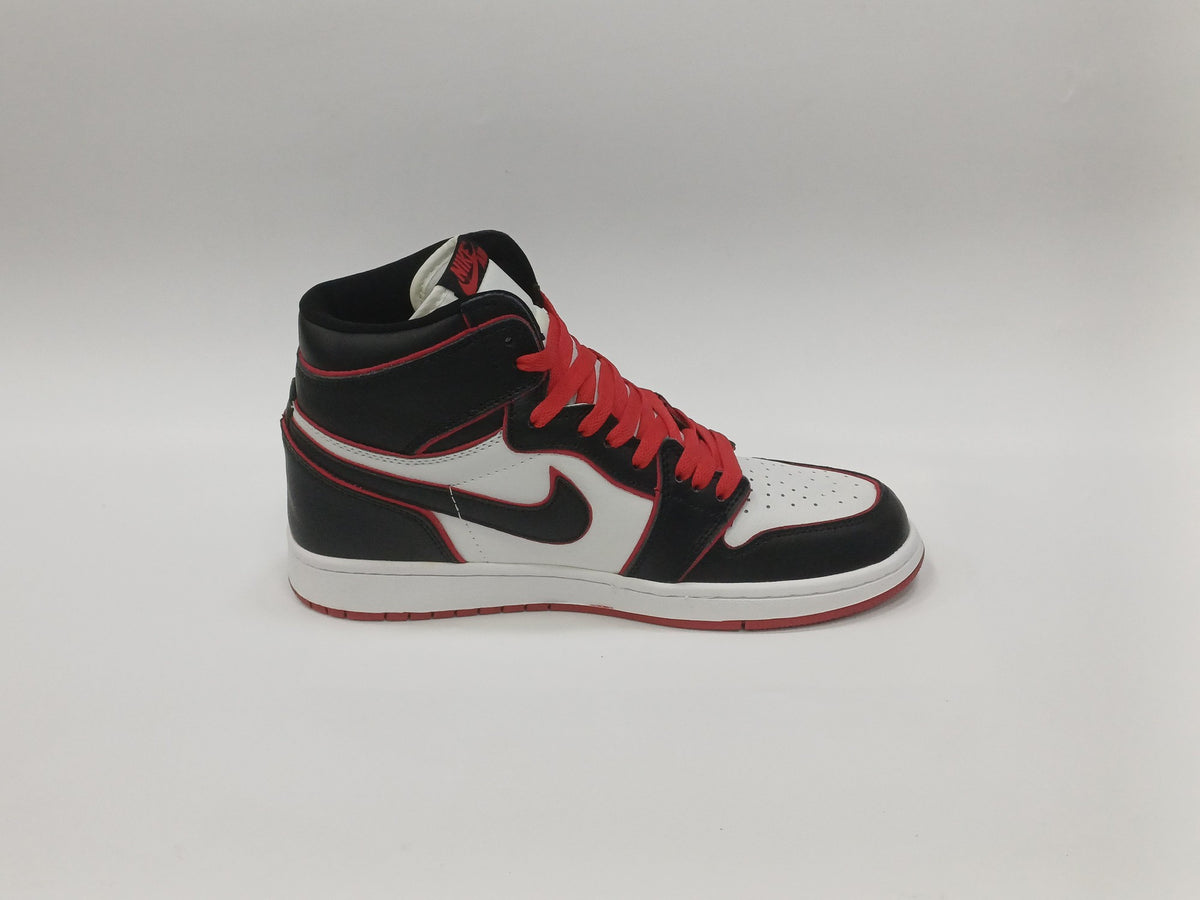 Jordan Retro 1 Bota Negra Borde Rojo