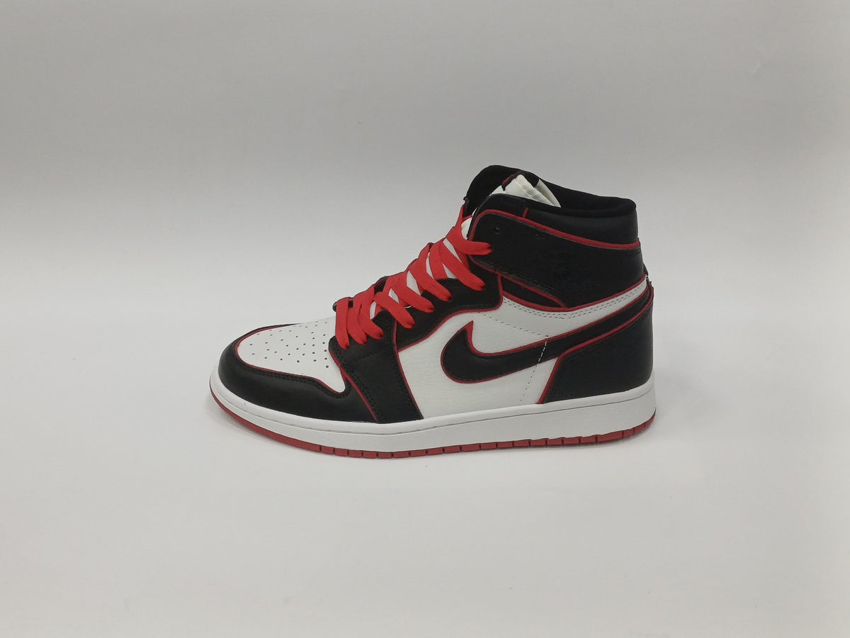 Jordan Retro 1 Bota Negra Borde Rojo
