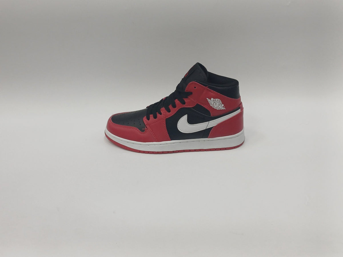 Jordan Retro 1 Bota Negra Roja Chulo Blanco