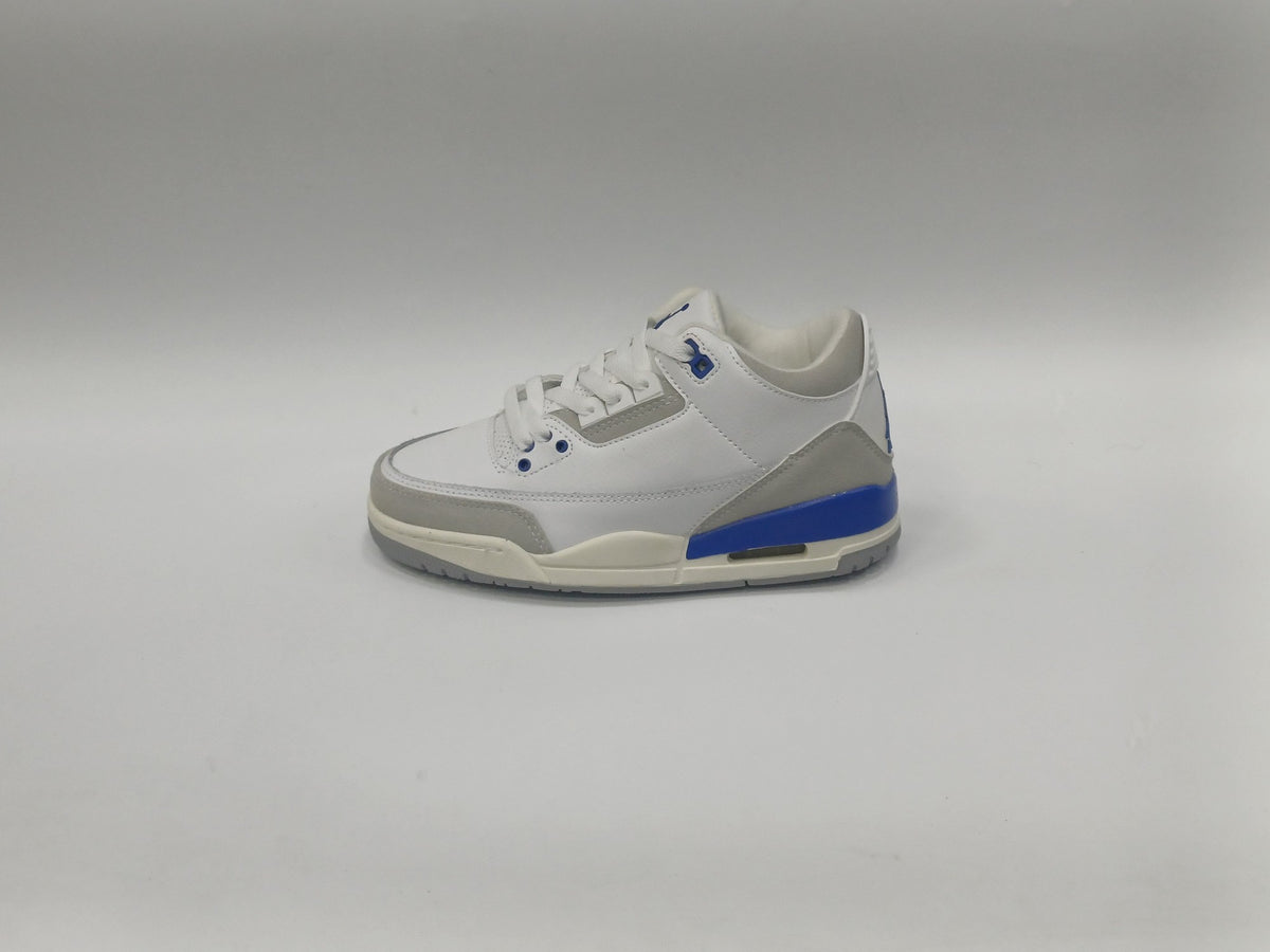 Jordan Retro 3 Blanca Talón Azul